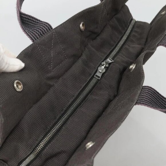 HERMES Her Line MM Hand Bag Canvas Gray Auth - Picture 12 of 16